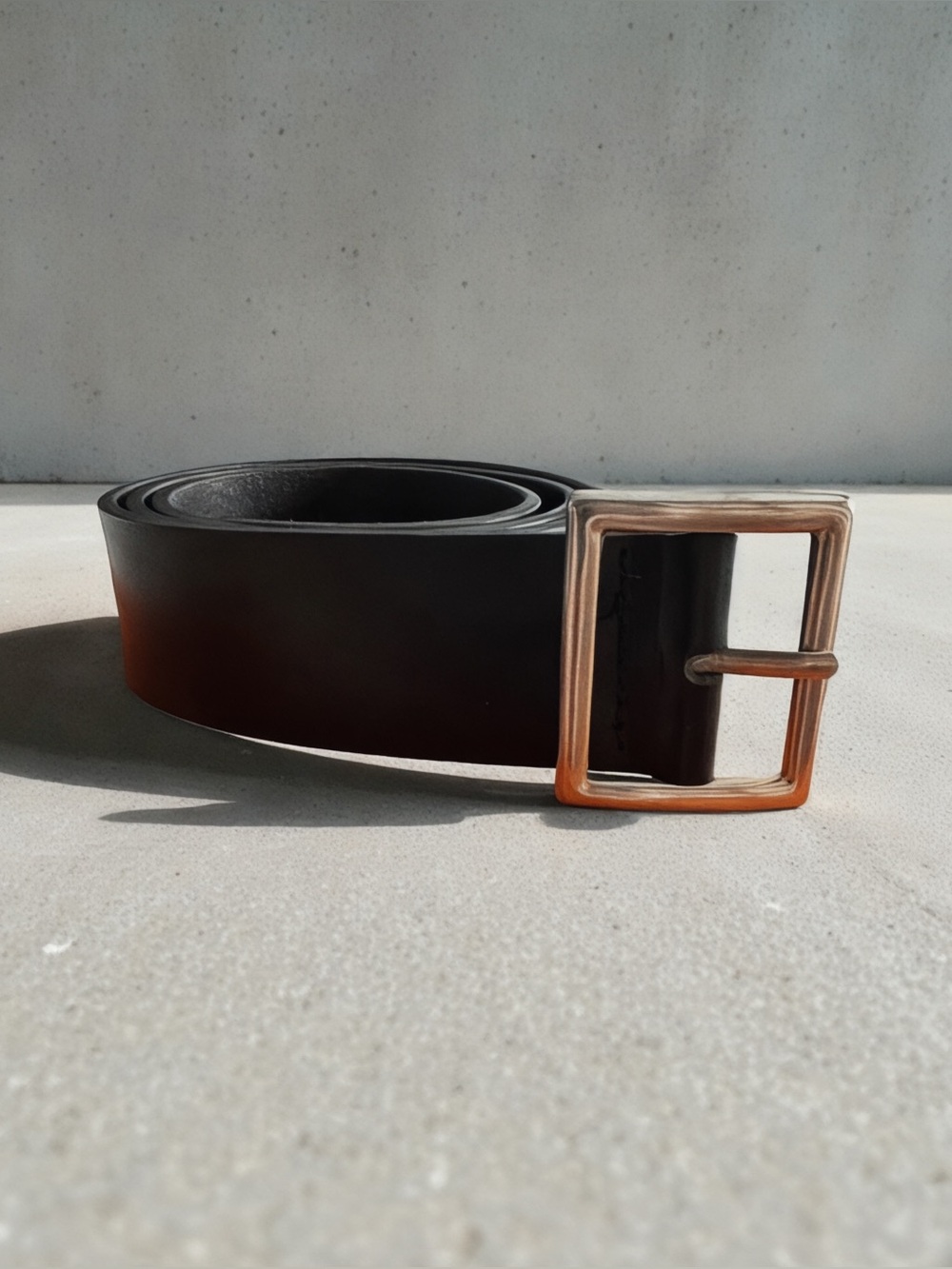Classic Black Leather Belt with Silver Buckle L